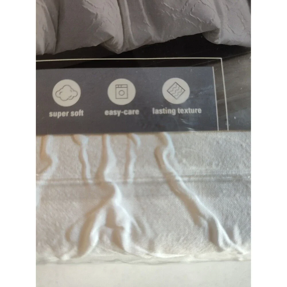 Microsculpt Duvet Set King Sz Super Soft Blasting Texture Fresh Clean white 1185